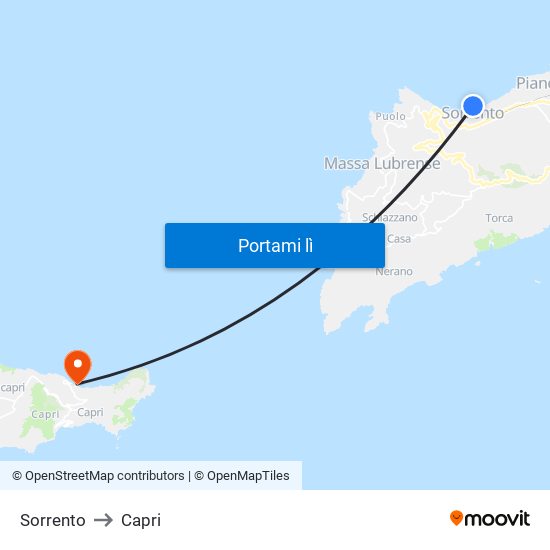 Sorrento to Capri map