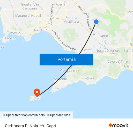 Carbonara Di Nola to Capri map