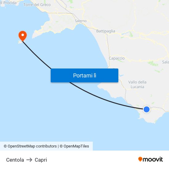 Centola to Capri map