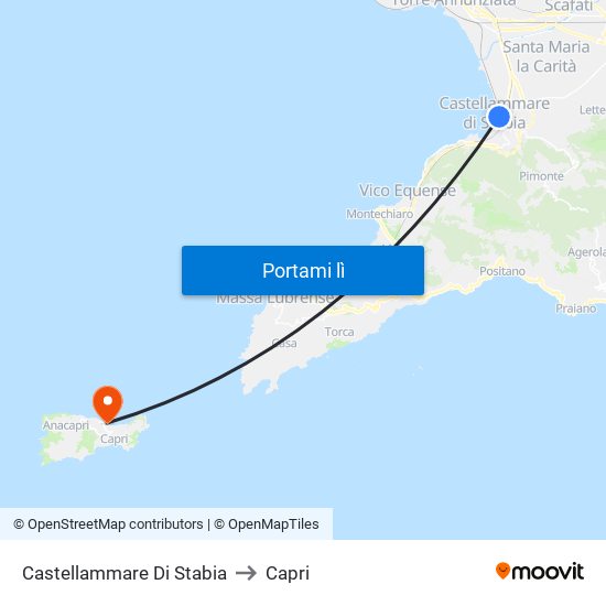 Castellammare Di Stabia to Capri map