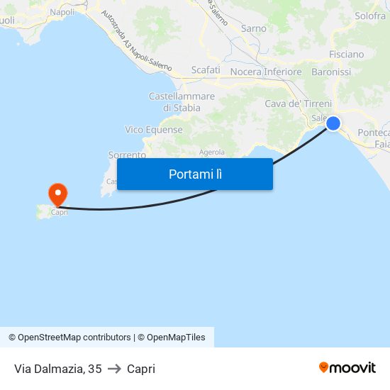 Via Dalmazia, 35 to Capri map