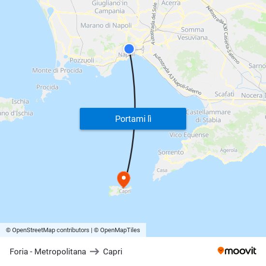 Foria - Metropolitana to Capri map