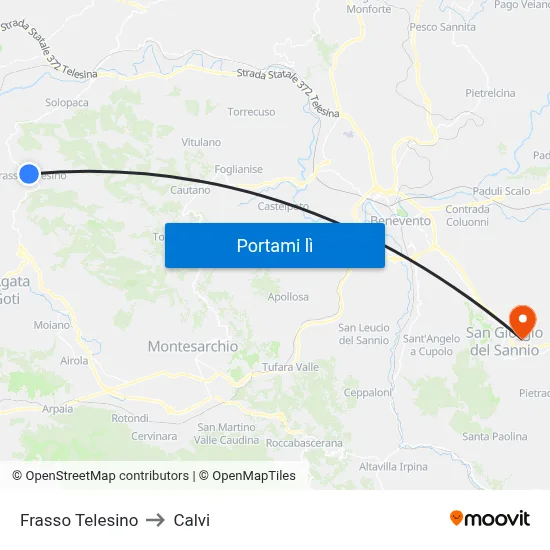 Frasso Telesino to Calvi map