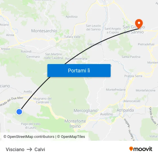 Visciano to Calvi map