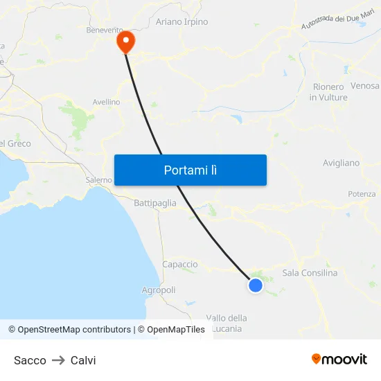 Sacco to Calvi map