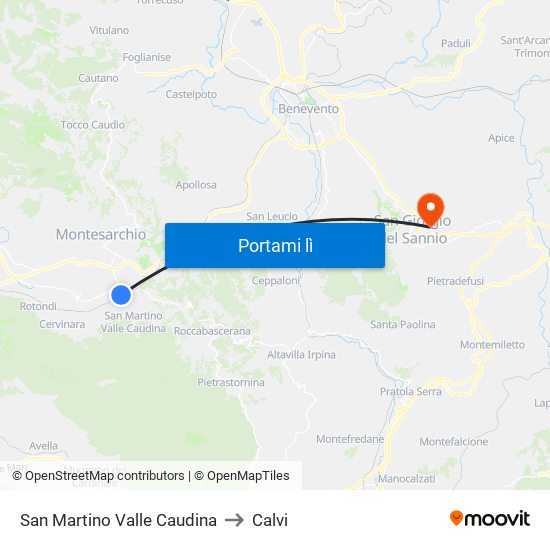 San Martino Valle Caudina to Calvi map