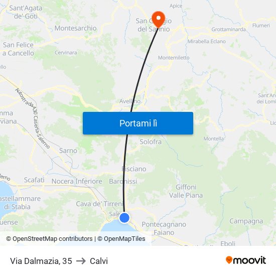 Via Dalmazia, 35 to Calvi map