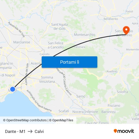 Dante - M1 to Calvi map