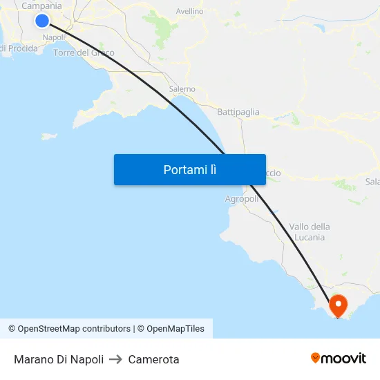 Marano Di Napoli to Camerota map