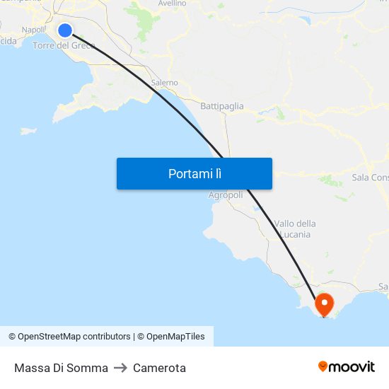 Massa Di Somma to Camerota map