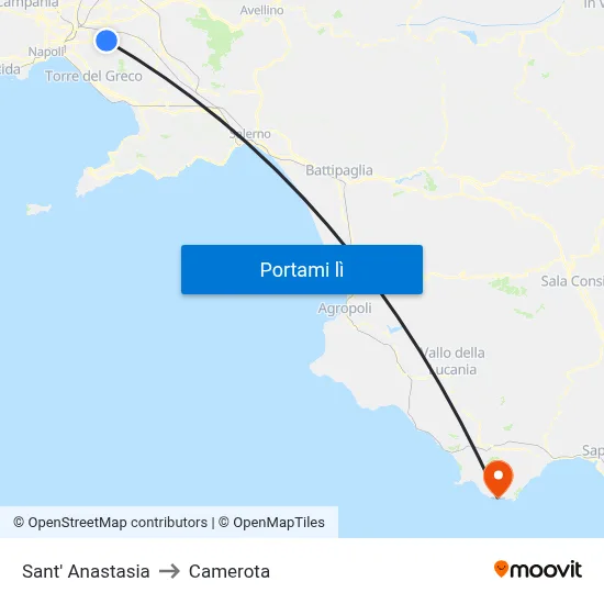 Sant' Anastasia to Camerota map