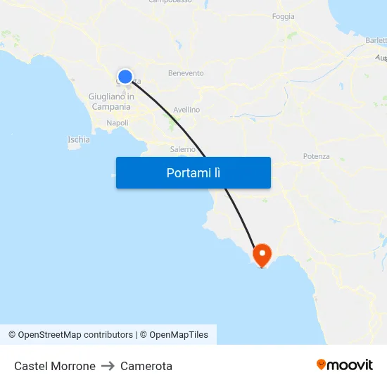 Castel Morrone to Camerota map