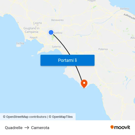 Quadrelle to Camerota map