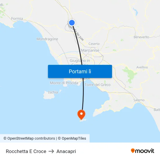 Rocchetta E Croce to Anacapri map