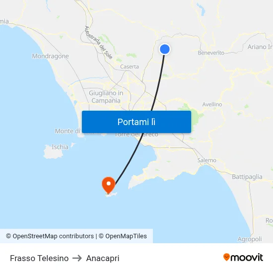 Frasso Telesino to Anacapri map