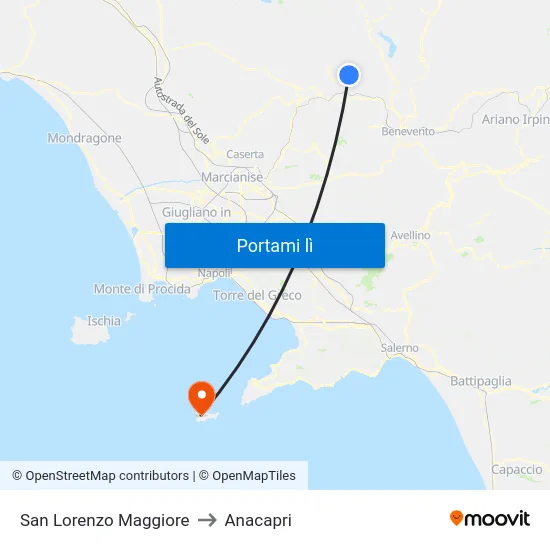 San Lorenzo Maggiore to Anacapri map