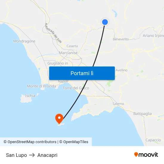 San Lupo to Anacapri map