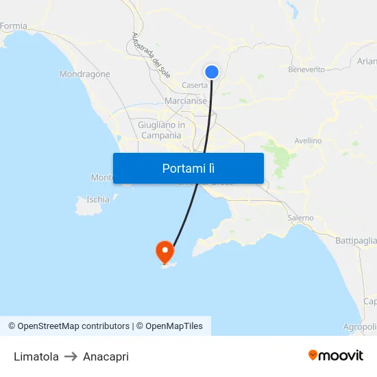 Limatola to Anacapri map