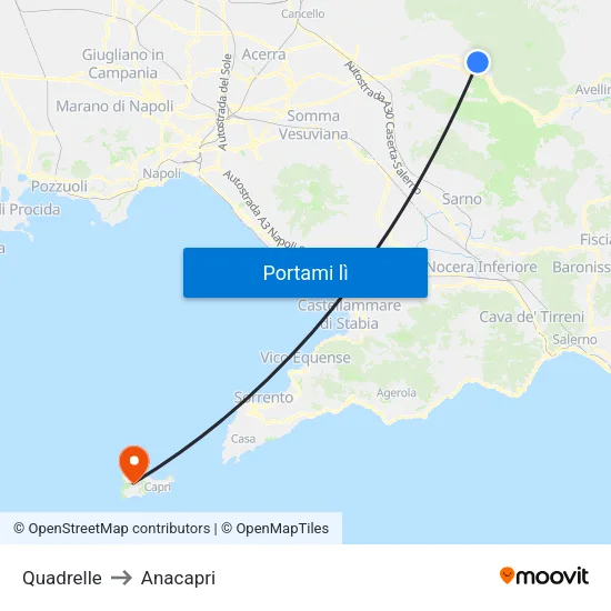 Quadrelle to Anacapri map