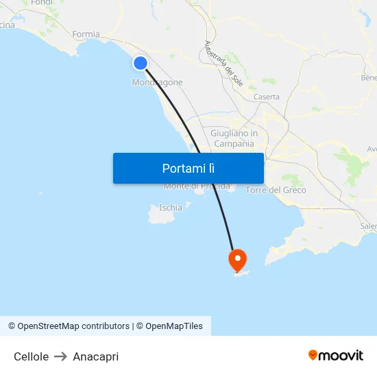 Cellole to Anacapri map