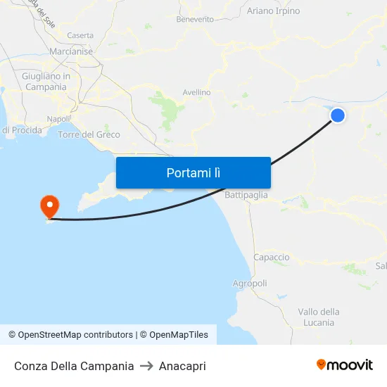 Conza Della Campania to Anacapri map