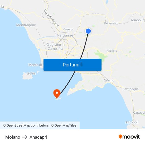 Moiano to Anacapri map