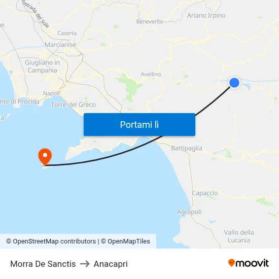 Morra De Sanctis to Anacapri map
