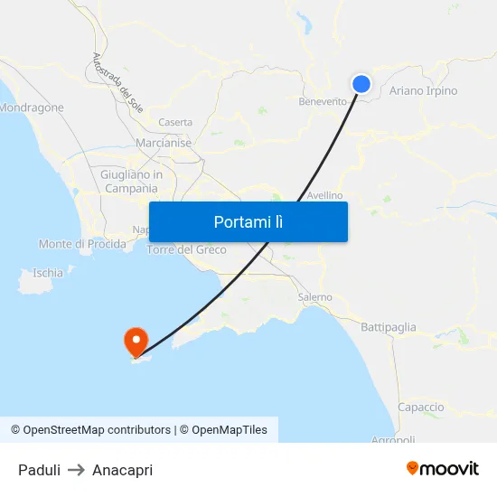 Paduli to Anacapri map