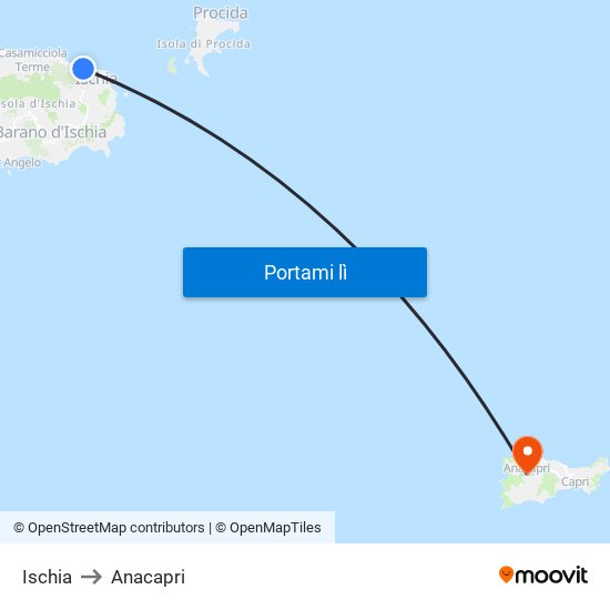 Ischia to Anacapri map