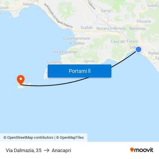 Via Dalmazia, 35 to Anacapri map