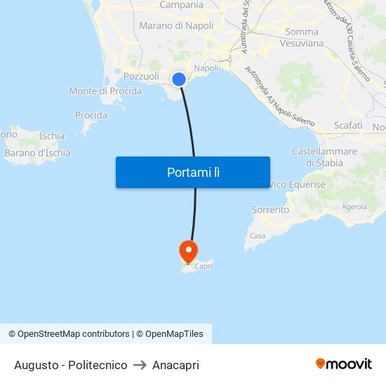 Augusto - Politecnico to Anacapri map