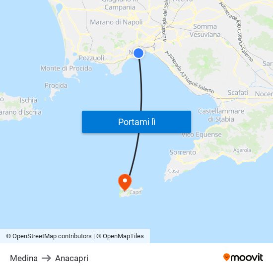 Medina to Anacapri map