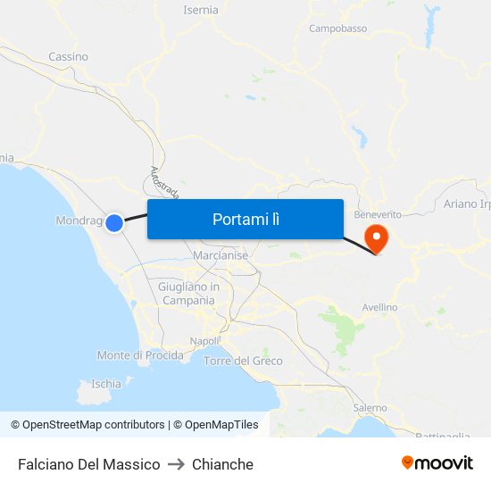 Falciano Del Massico to Chianche map