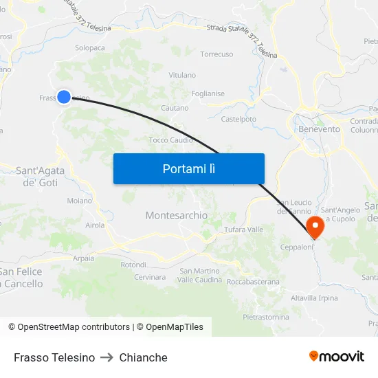 Frasso Telesino to Chianche map