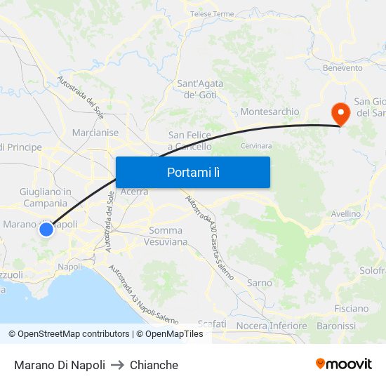 Marano Di Napoli to Chianche map