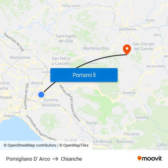 Pomigliano D' Arco to Chianche map