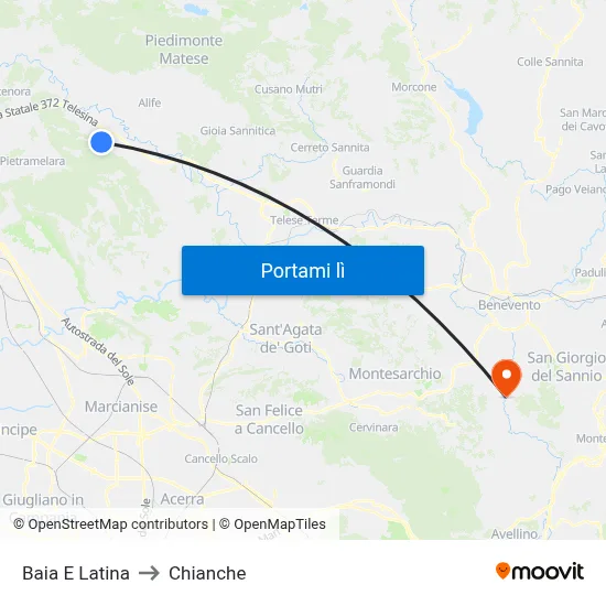 Baia E Latina to Chianche map
