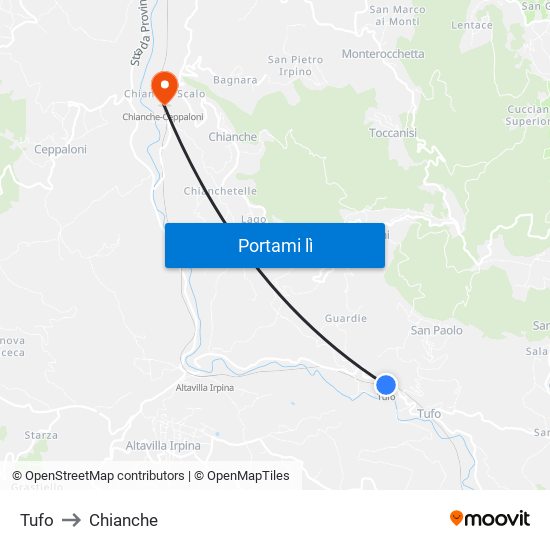 Tufo to Chianche map