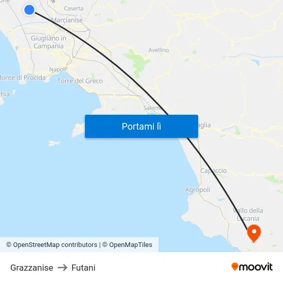 Grazzanise to Futani map