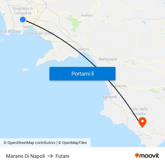 Marano Di Napoli to Futani map