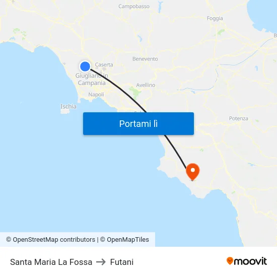 Santa Maria La Fossa to Futani map