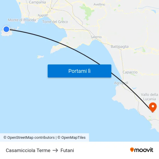 Casamicciola Terme to Futani map