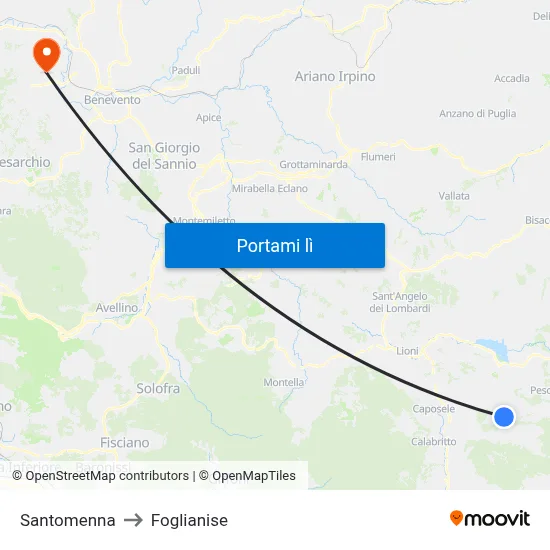 Santomenna to Foglianise map