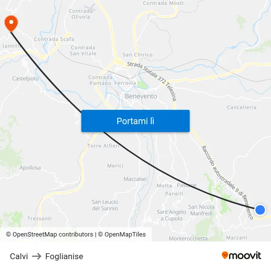 Calvi to Foglianise map