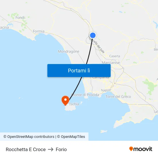 Rocchetta E Croce to Forio map
