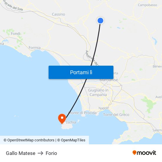 Gallo Matese to Forio map