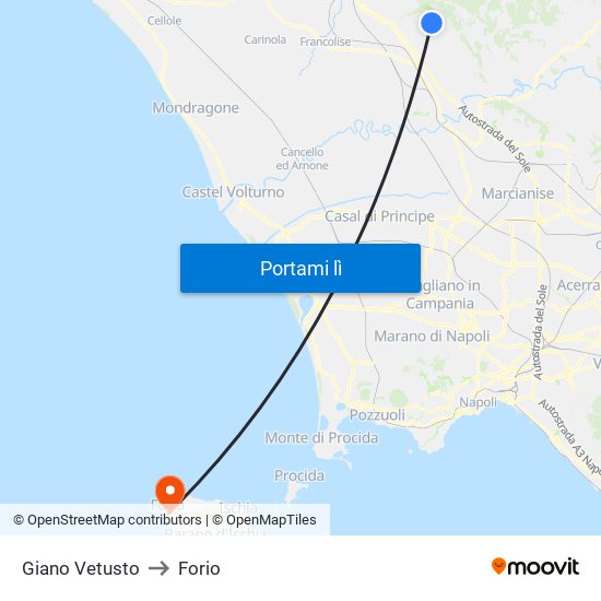 Giano Vetusto to Forio map