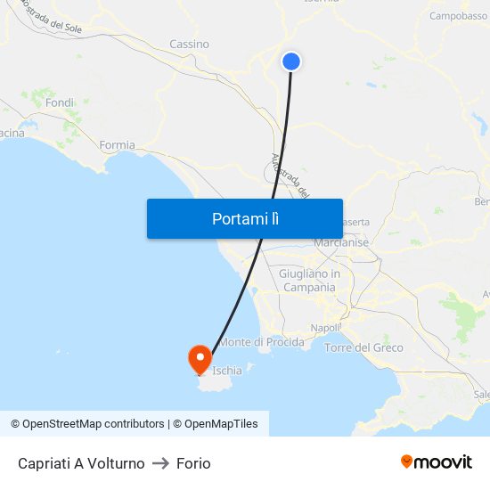Capriati A Volturno to Forio map