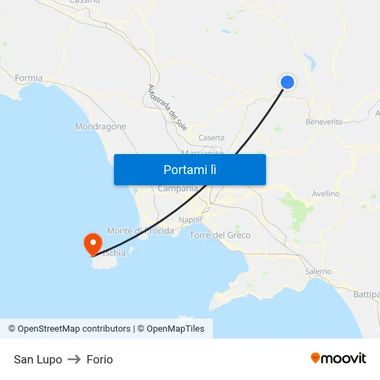 San Lupo to Forio map
