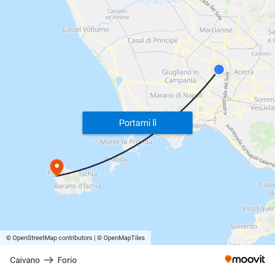 Caivano to Forio map